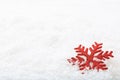 Snow flake on snow background