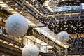 Snow flakes - christmas decoration in a shopping center Old Brewery. Poznan Royalty Free Stock Photo