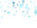 Snow flakes falling macro vector illustration, christmas snowflakes confetti falling scatter banner.