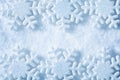 Snow Flakes Frame, Blue Snowflakes Decoration Background, Winter Royalty Free Stock Photo