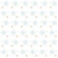Snow Flakes Gray and Gold on White Background