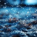 Snow flakes scatter on the ground, sparkling white shiny snow beautifully for backgrounds