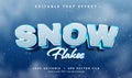 snow flakes vector text effect with modern style Royalty Free Stock Photo