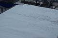 snow on a flat roof Royalty Free Stock Photo