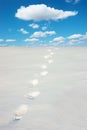 Snow footprints Royalty Free Stock Photo