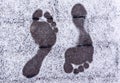 Snow footprints