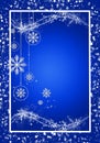 Snow frame background with decoration Royalty Free Stock Photo