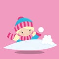 snow funny girls makin many snowballs blonde 06 Royalty Free Stock Photo