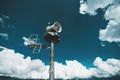 Snow generator tower in mountains Royalty Free Stock Photo