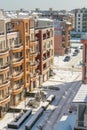 Snow Geometry in the streets of Pomorie in Bulgaria