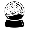 Snow glass ball icon, simple style Royalty Free Stock Photo