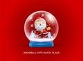 Snow globe ball with santa claus merry christmas happy new year Royalty Free Stock Photo