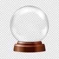Snow globe. Big white transparent glass sphere