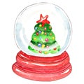 Snow globe with Christmas elements Royalty Free Stock Photo