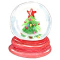 Snow globe with Christmas elements Royalty Free Stock Photo