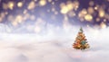 The Snow Globe with Christmas tree decorated with christmas lights inside it. 3d illustration Royalty Free Stock Photo