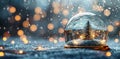 Snow Globe Christmas Tree Royalty Free Stock Photo