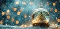 Snow Globe Christmas Tree Royalty Free Stock Photo