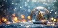 Snow Globe Christmas Tree Royalty Free Stock Photo