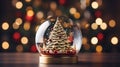 Snow globe Christmas tree Royalty Free Stock Photo