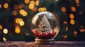 Snow globe Christmas tree Royalty Free Stock Photo