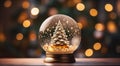 Snow globe Christmas tree Royalty Free Stock Photo