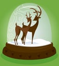 Snow Globe - Deer Royalty Free Stock Photo