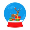 Snow globe deer Royalty Free Stock Photo