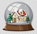 Snow globe on grid background Royalty Free Stock Photo