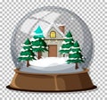 Snow globe on grid background Royalty Free Stock Photo