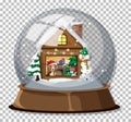 Snow globe on grid background Royalty Free Stock Photo