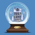 Snow globe with a house under the snow Royalty Free Stock Photo