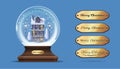 Snow globe with a house under the snow Royalty Free Stock Photo