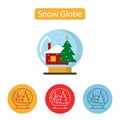 Snow globe icon simple house sign vector illustration. Royalty Free Stock Photo
