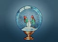 Snow globe illustration Royalty Free Stock Photo