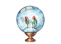 Snow globe illustration Royalty Free Stock Photo