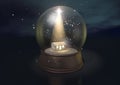 Snow Globe Nativity Scene Night Royalty Free Stock Photo