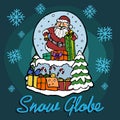 Snow globe with Santa Claus inside. Royalty Free Stock Photo