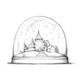 Snow globe with small village Royalty Free Stock Photo