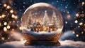 snow globe in the snow highly intricately detailed photograph of Christmas theme