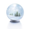 Snow globe with snowflakes and Christmas tree Royalty Free Stock Photo