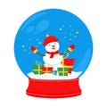 Snow globe snowman Royalty Free Stock Photo