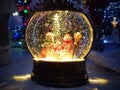 Snow globe with Snowman inside - Christmas orb Royalty Free Stock Photo