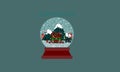 Snow globe winter time christmas snow