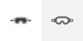 Snow Goggle line icon isolated on white background