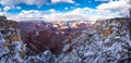 Snow in the Grand Canyon Panorama, Arizona, USA Royalty Free Stock Photo