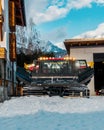 Snow groomer in the Alps