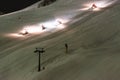 Snow groomer equipment at night Royalty Free Stock Photo