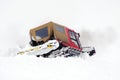 Ratrack - snow groomer - advancing in deep snow Royalty Free Stock Photo