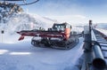 Snow Groomer in windy conditions